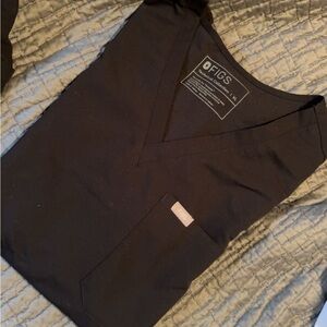 Figs Black Scrub Top XL